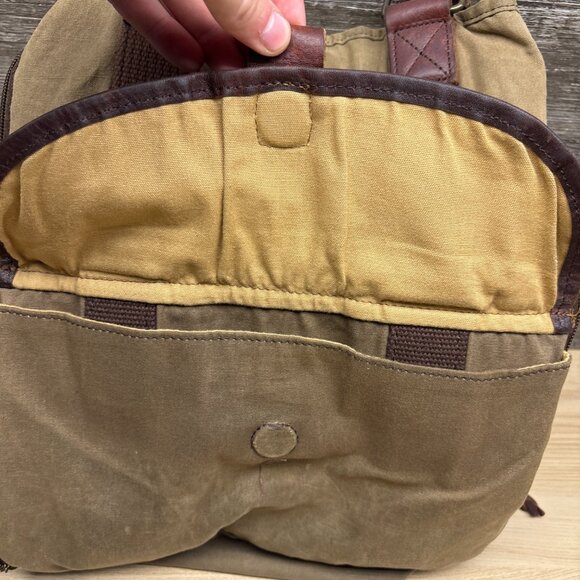 Duluth Trading Company Oil Cloth Day Tote Bag Brown Expandable Durable - Picture 4 of 12